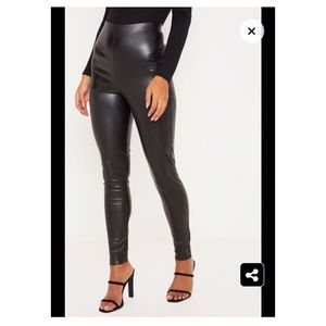 Black Faux Leather High Waisted Leggings